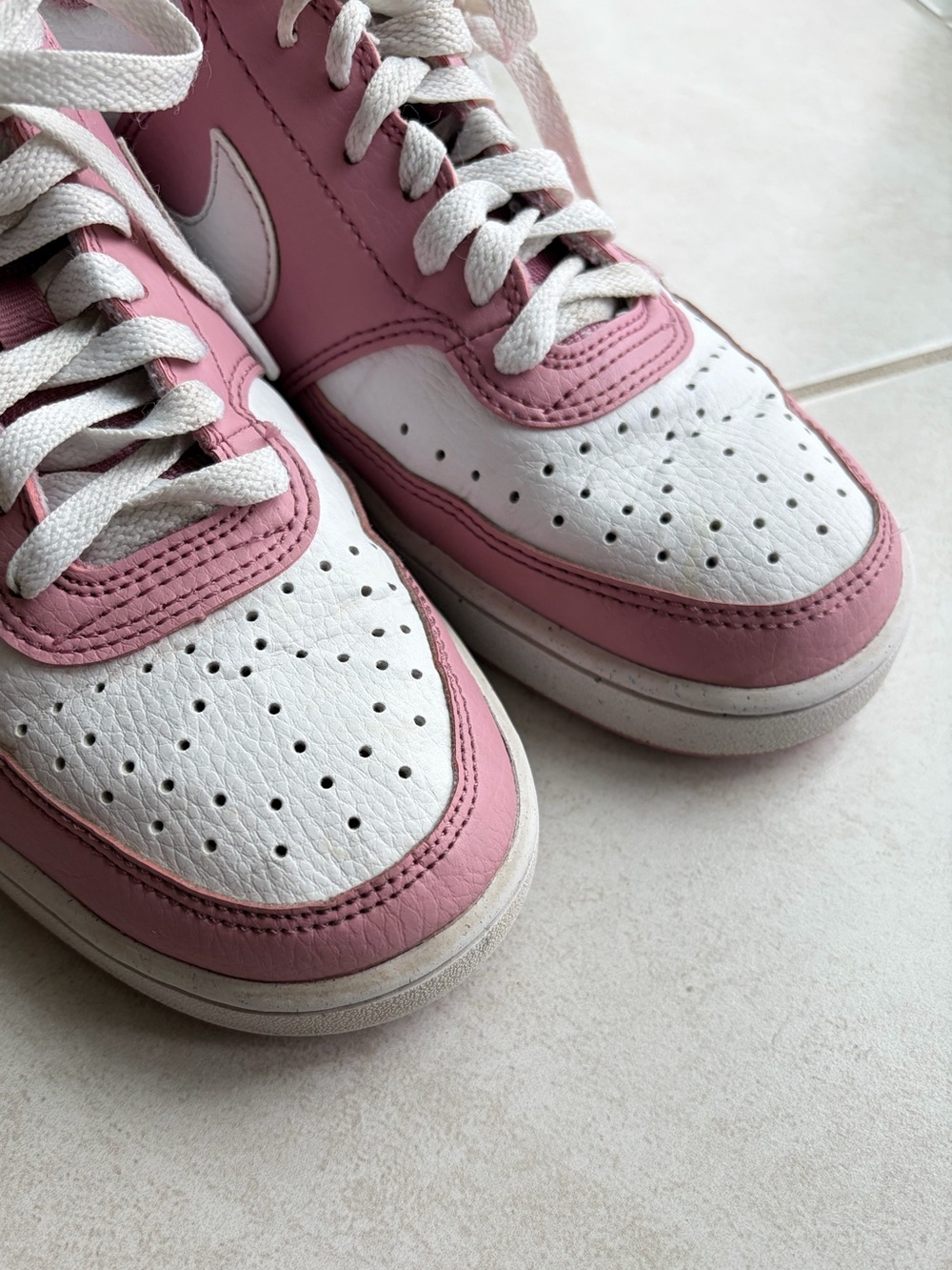 Nike Women's Court Vision Low Next Nature in Pink/White - Picture 5 of 7
